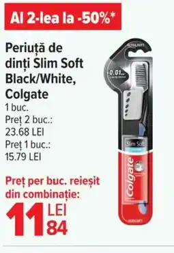 Carrefour COLGATE Periuţă de dinți Slim Soft Black/White Ofertă