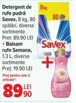Carrefour SAVEX Detergent de rufe pudră Ofertă