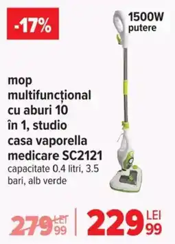 Carrefour Mop multifuncțional cu aburi 10 în 1, studio casa vaporella medicare SC2121 Ofertă