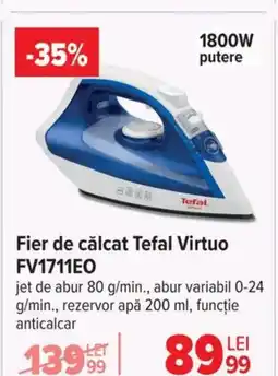 Carrefour Fier de călcat Tefal Virtuo FV1711E0 Ofertă