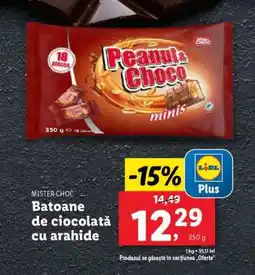 Lidl MISTER CHOC Batoane de ciocolată cu arahide Ofertă