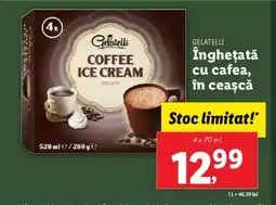 Lidl Gelatelli Înghețată cu cafea, în ceașcă Ofertă