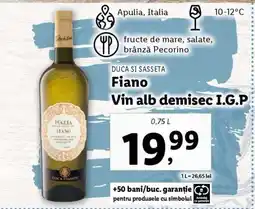 Lidl Fiano Vin alb demisec I.G.P Ofertă