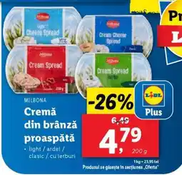 Lidl MILBONA Cremă din brânză proaspătă Ofertă