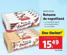 Lidl Kinder Bueno Batoane de napolitană Ofertă