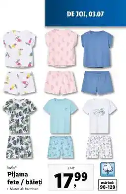 Lidl Pijama fete / băieți Ofertă