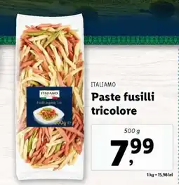 Lidl Paste Fusilli tricolore Ofertă