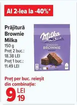 Carrefour Prăjitură Brownie Milka Ofertă