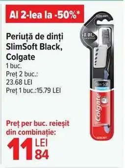 Carrefour Periuță de dinți SlimSoft Black, Colgate Ofertă
