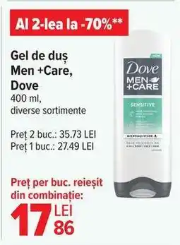 Carrefour Gel de duș Men+Care, Dove Ofertă