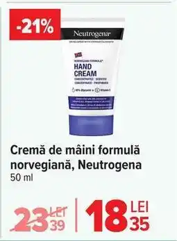 Carrefour Cremă de mâini formulă norvegiană, Neutrogena Ofertă
