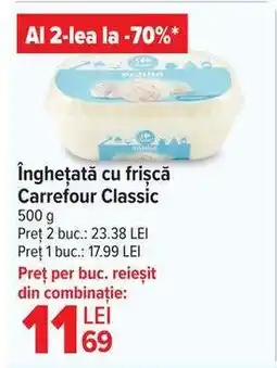 Carrefour Înghețată cu frișca Carrefour Classic Ofertă