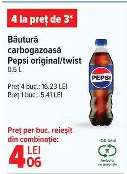 Carrefour Băutură carbogazoasă Pepsi original/twist 0.5 L Ofertă