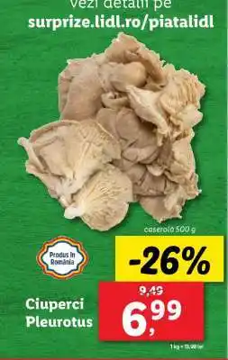 Lidl Ciuperci Pleurotus Ofertă