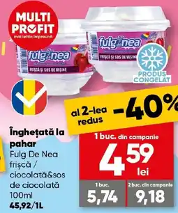 PROFI Înghețată la pahar Fulg De Nea frișcă / ciocolată&sos de ciocolată Ofertă