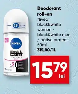 PROFI Deodorant roll-on Nivea black&white women/ black&white men / active protect Ofertă