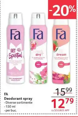 Selgros FA Deodorant spray Ofertă