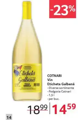 Selgros COTNARI Vin Eticheta Galbenă Ofertă