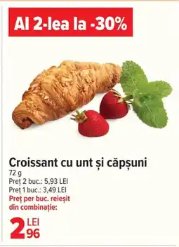 Carrefour Market Croissant cu unt şi căpşuni Ofertă