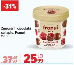 Carrefour Market Zmeură în ciocolată cu lapte, Franui Ofertă