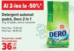 Carrefour Market Detergent automat pudră, Dero 2 în 1 Ofertă