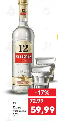 Kaufland 12 Ouzo 40% alcool Ofertă