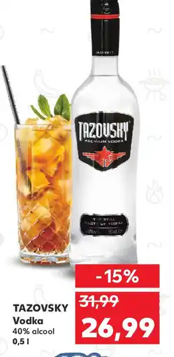 Kaufland TAZOVSKY Vodka 40% alcool Ofertă