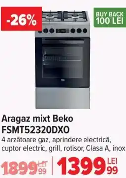 Carrefour Aragaz mixt Beko FSMT52320DXO Ofertă