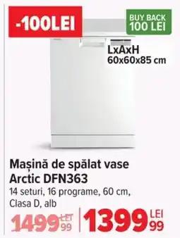 Carrefour Maşină de spălat vase Arctic DFN363 Ofertă