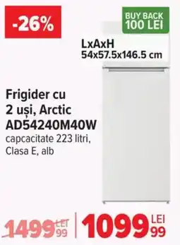 Carrefour Frigider cu 2 uşi, Arctic AD54240M40W Ofertă