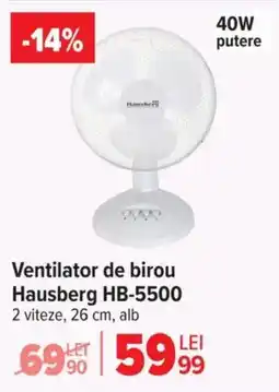 Carrefour Ventilator de birou Hausberg HB-5500 Ofertă