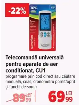 Telecomandă universală pentru aparate de aer conditionat, CU1