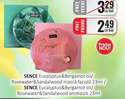 CBA SENCE Eucalyptus&Bergamot oil/ Rosewater&Sandalwood mască facială Ofertă