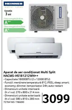 Selgros HEINNER Aparat de aer condiționat Multi Split HACMS-HS181212WH++ Ofertă