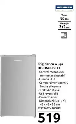 Selgros HEINNER Frigider cu o uşă HF-HM90SE++ Ofertă
