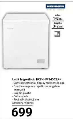 Selgros HEINNER Ladǎ frigorifică HCF-HM145CE++ Ofertă