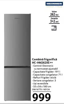 Selgros HEINNER Combinǎ frigorifică HC-HM262XE++ Ofertă