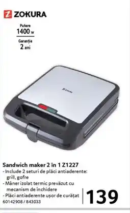 Selgros Sandwich maker 2 în 1 Z1227 Ofertă