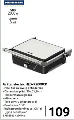 Selgros Grătar electric HEG-K2000CP Ofertă