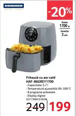 Selgros HEINNER Friteuză cu aer cald HAF-B6GREY1700 Ofertă