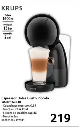 Selgros KRUPS Espressor Dolce Gusto Piccolo XS KP1A3B10 Ofertă