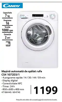 Selgros CANDY Maşină automată de spălat rufe CS4 1072D3/1 Ofertă