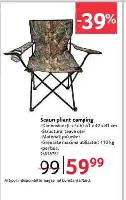Selgros Scaun pliant camping Ofertă