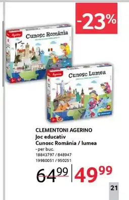 Selgros CLEMENTONI AGERINO Joc educativ Cunosc România / lumea Ofertă