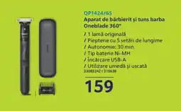 Selgros PHILIPS Aparat de bărbierit şi tuns barba Oneblade 360° Ofertă