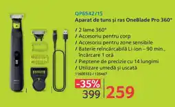 Selgros PHILIPS Aparat de tuns și ras OneBlade Pro 360° Ofertă