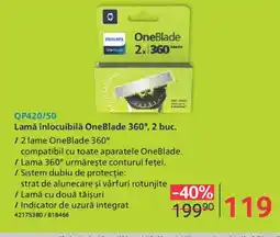 Selgros PHILIPS Lamă înlocuibilǎ OneBlade 360° Ofertă