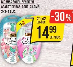 Mega Image Bic miss soleil sensitive aparat de ras, aqua, 3 lame Ofertă