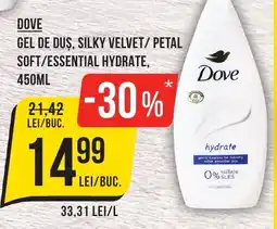 Mega Image DOVE Gel de duş, silky velvet/petal soft/essential hydrate Ofertă