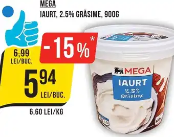 Mega Image Mega iaurt, 2.5% grăsime Ofertă